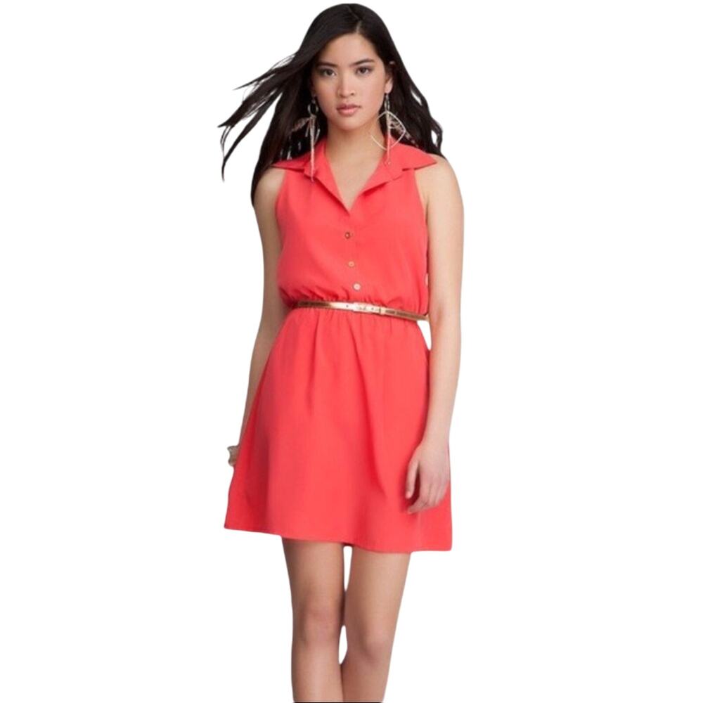 Bebe Coral Bonnie Collared Cross Halter Midi Sleeveless Dress XXS